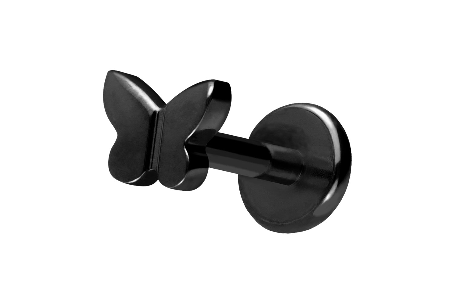 Titan Labret Piercing mit Push Fit SCHMETTERLING